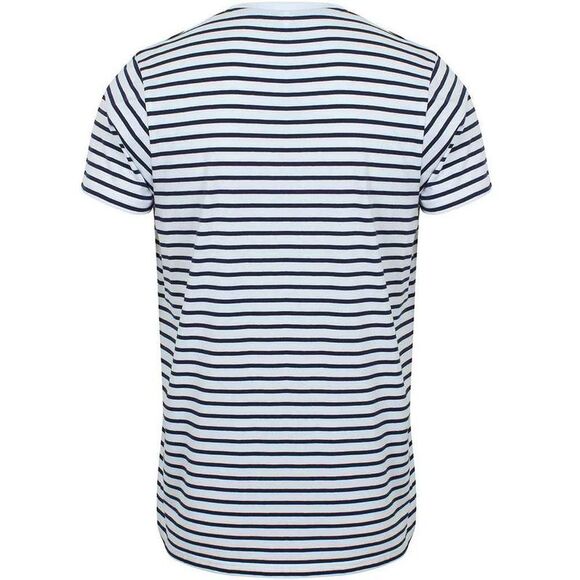 SF Unisex Adult Striped T-Shirt / White/Oxford Navy - Picture 2 of 3